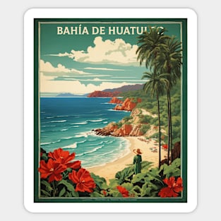 Bahia de Huatulco Oaxaca Mexico Vintage Tourism Travel Sticker